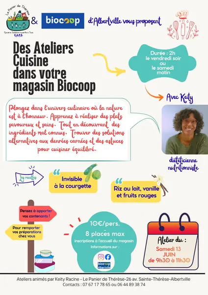 Atelier Cuisine ce Samedi 13 Juin!