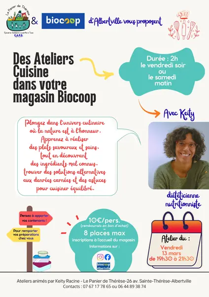 Atelier Cuisine ce Vendredi 10 Avril!